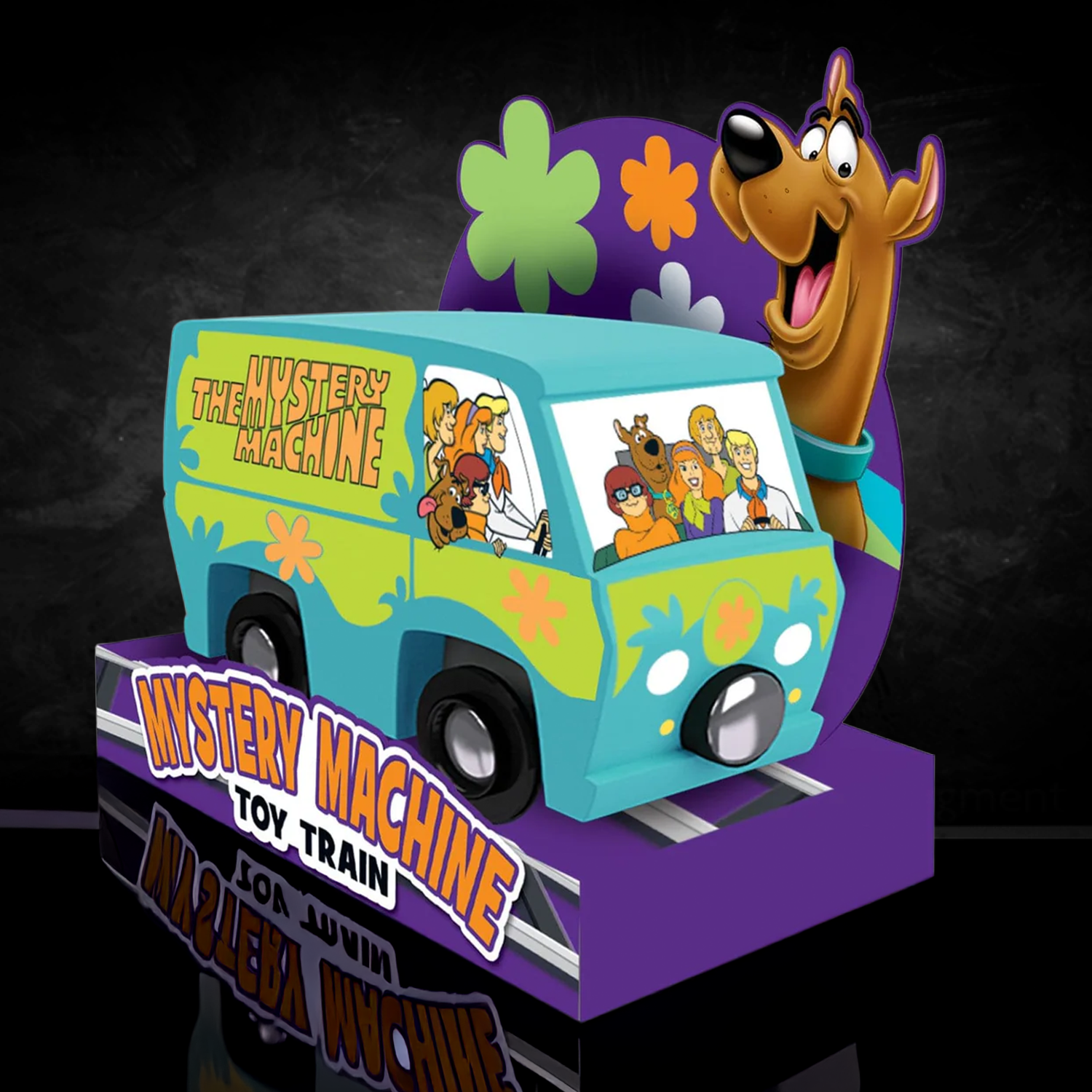 Scooby-Doo Mystery Machine Wood Toy Train MasterPieces Tracks New with colorful van and character illustrations by Master Pieces