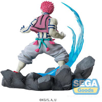 Sega XrossLink Anime Demon Slayer: Akaza Statue - Authentic with dynamic blue energy and rocky base by Sega new in box