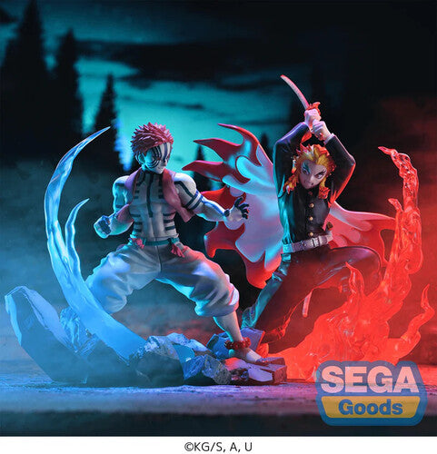 Sega XrossLink Anime Demon Slayer: Akaza Statue - Authentic by Sega new in box dynamic blue and red flame effects