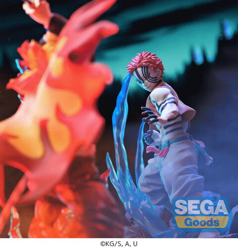 Sega XrossLink Anime Demon Slayer: Akaza Statue - Authentic by Sega new in box with dynamic blue water effect pose