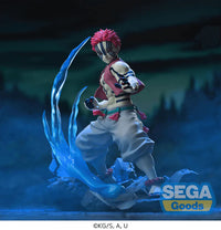 Sega XrossLink Anime Demon Slayer: Akaza Statue - Authentic by Sega new in box dynamic pose with vivid blue energy effect