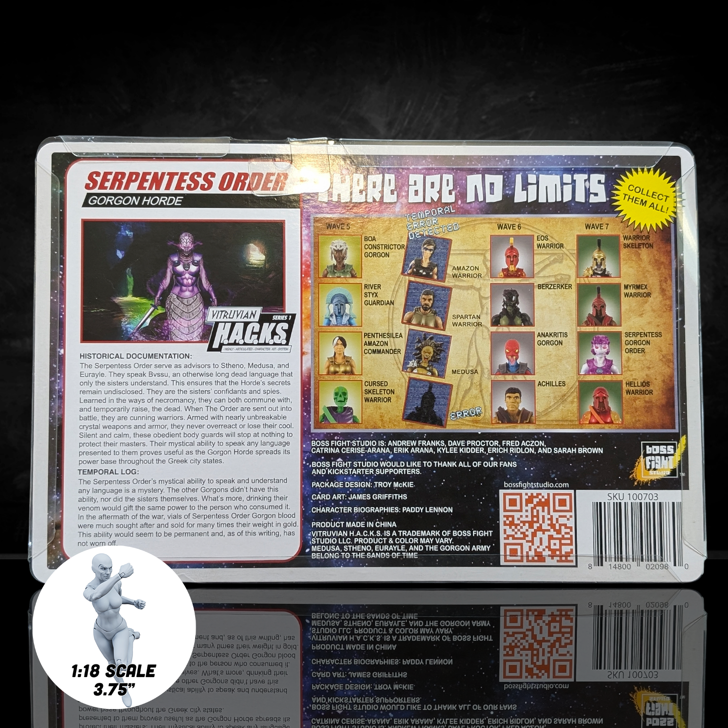 Serpentess Order of the Gorgon Horde -Vitruvian H.A.C.K.S. 1:18 Scale Action Figure by Boss Fight Studio Llc in detailed packaging back view.