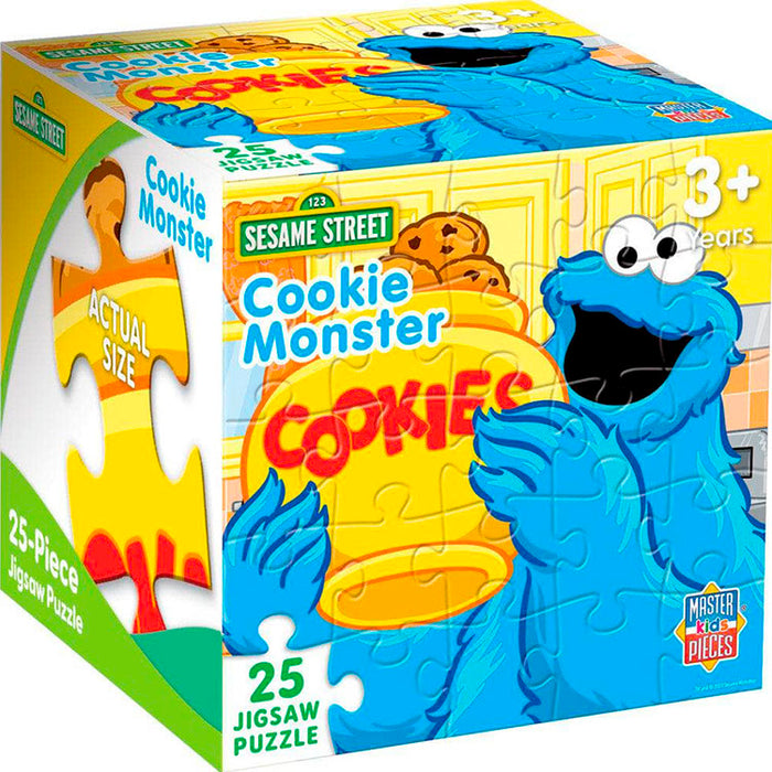 Master Pieces Sesame Street Cookie Monster 25-piece jigsaw puzzle 10 by 10 inches in packaging for ages 3 and up