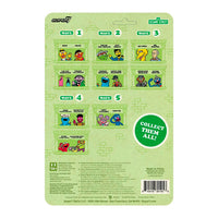 Super7 Sesame Street ReAction Figures series cardback showing characters from waves 1 to 5 with collect them all message
