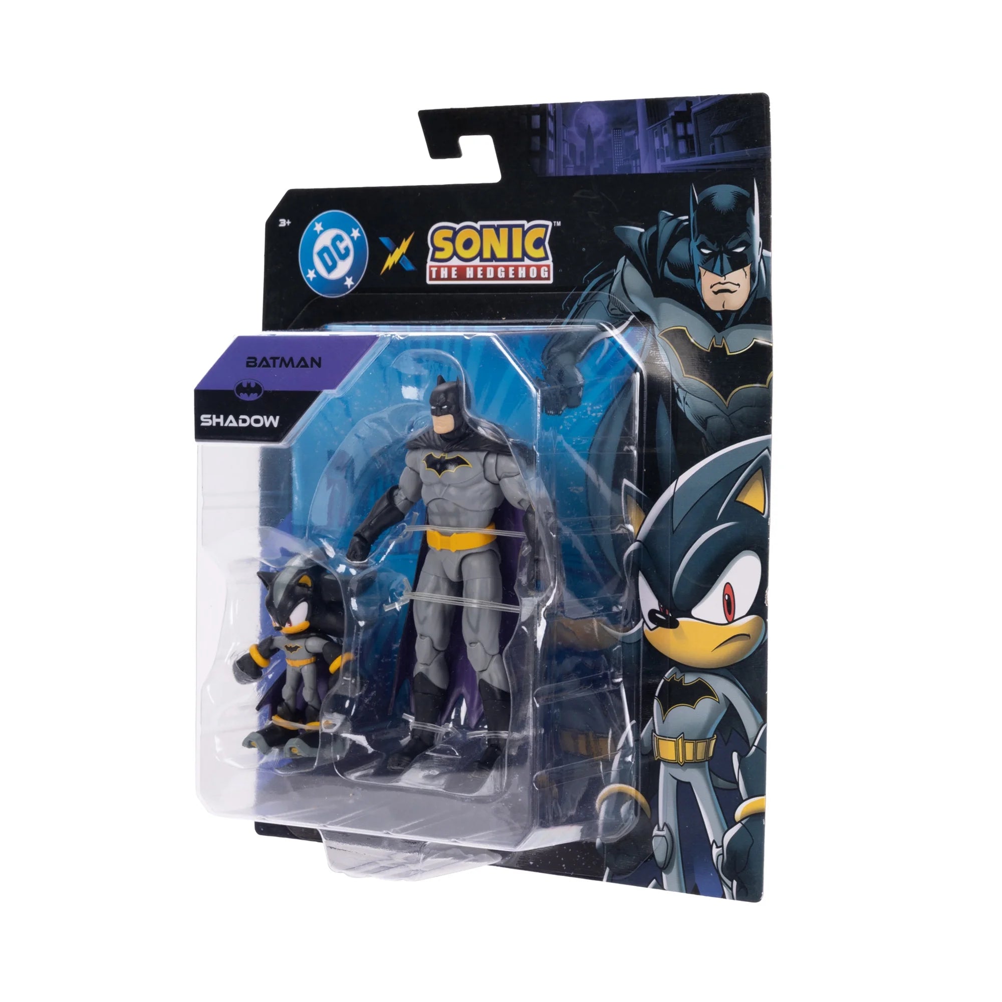DC x Sonic the Hedgehog Multipack - Batman & Shadow as Batman Action Figures by Go Figment, new in box 5-inch scale