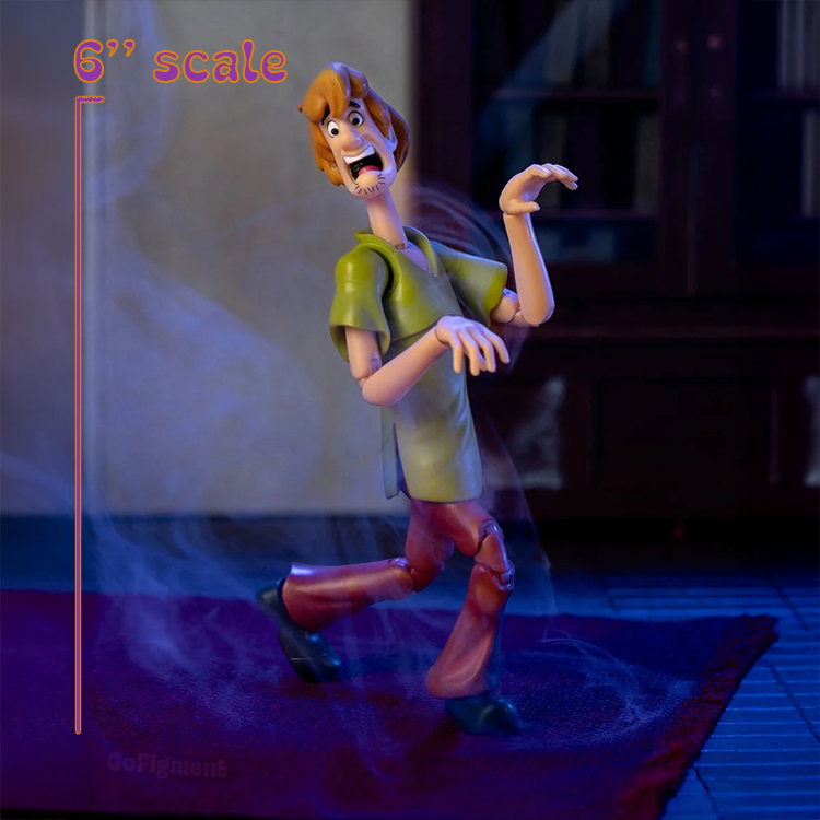 Highly detailed 6-inch Shaggy Rogers action figure from Jada Toys Scooby-Doo Wave 1 bundle in a scared pose