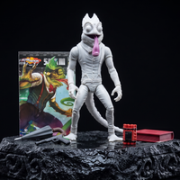 Sham WHITE 1:12 Scale 5" Human Chameleon Hybrid Action Figure by Altered Nation with weapons, book, and character card display