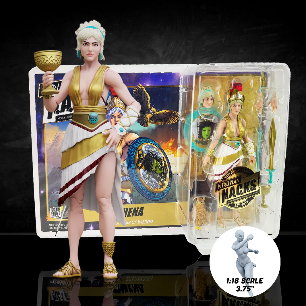 Vitruvian H.A.C.K.S. Action Figure – Athena 10th Anniversary Edition – Legendary Greek Warrior Goddess 1:18 Scale new in box by Boss Fight Studio Llc