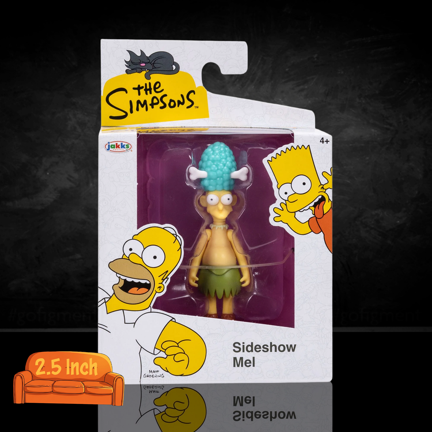Sideshow Mel The Simpsons 2.5" Action Figure Jakks Pacific Wave 7 new in box collectible toy