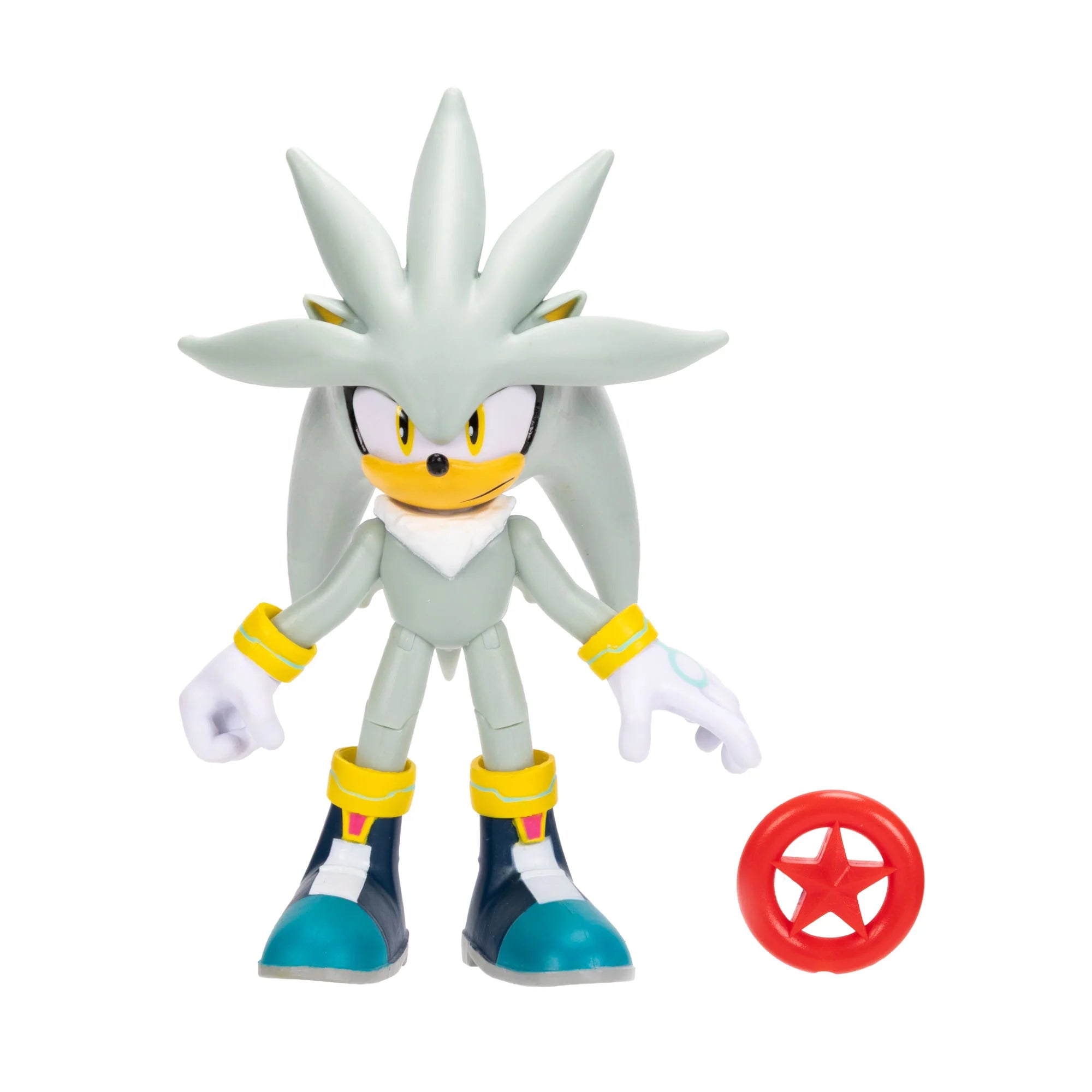 Silver with Red Star Sonic the Hedehog 35th Anniversary Collectible Figure by Jakks new in box scale 1:18
