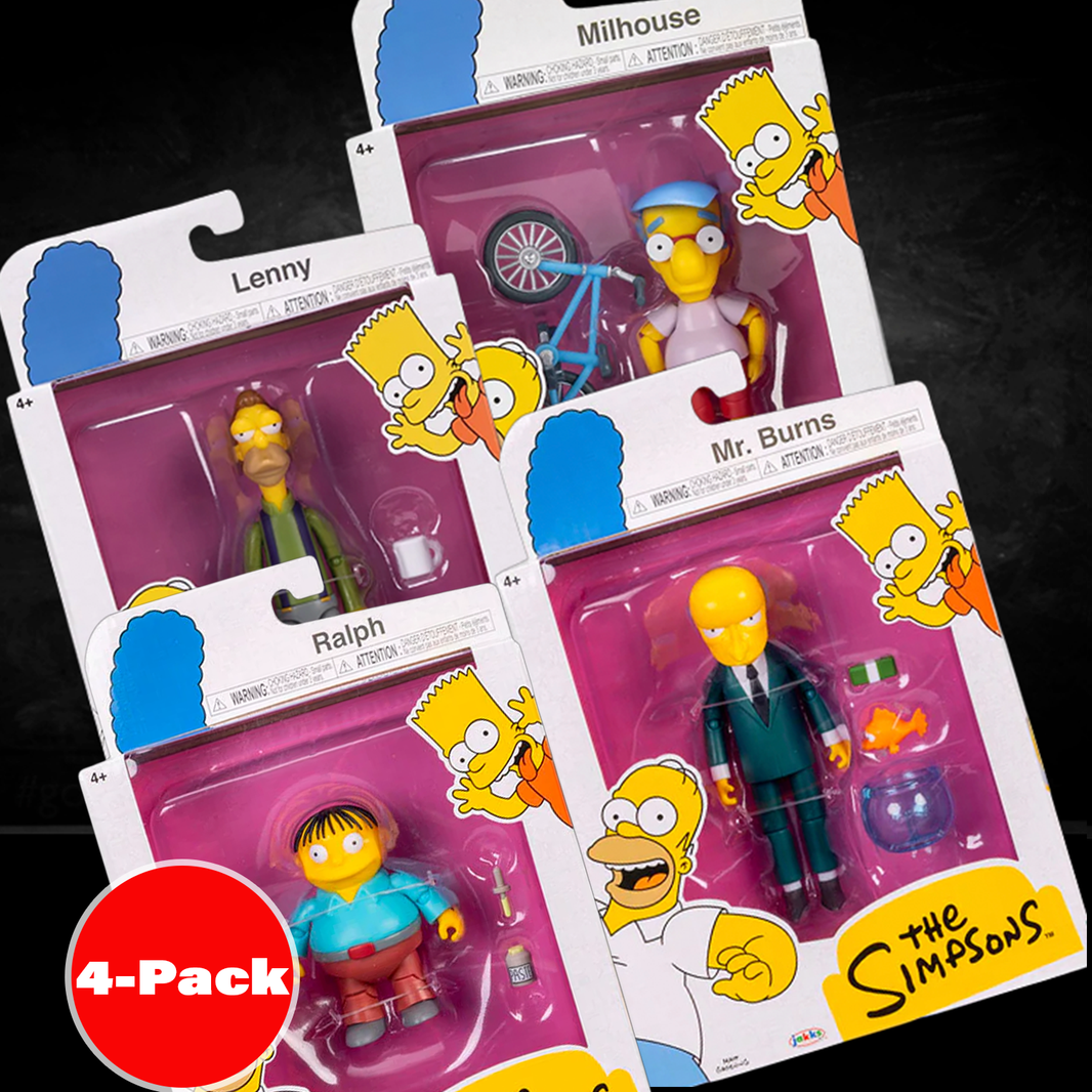 Lenny - Milhouse - Mr Burns - Ralph Action Figure BUNDLE The Simpsons 5in Scale by Jakks Pacific collectible set