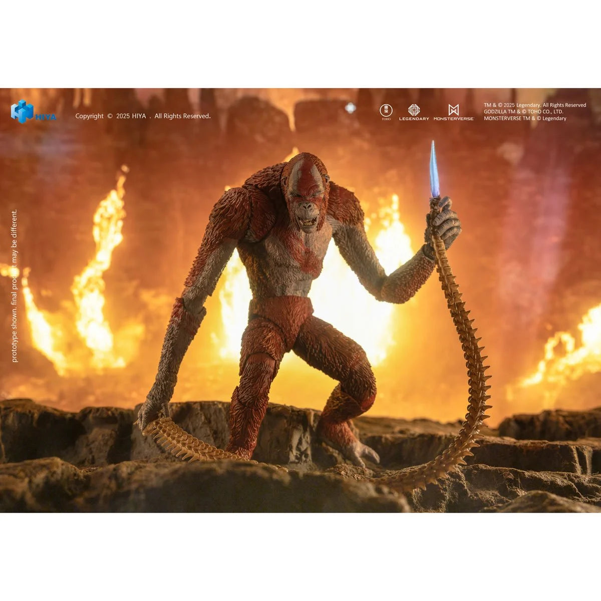 Skar King Godzilla x Kong The New Empire Exquisite Basic Series 6-Inch Action Figure by Exquisite posed with whip accessory