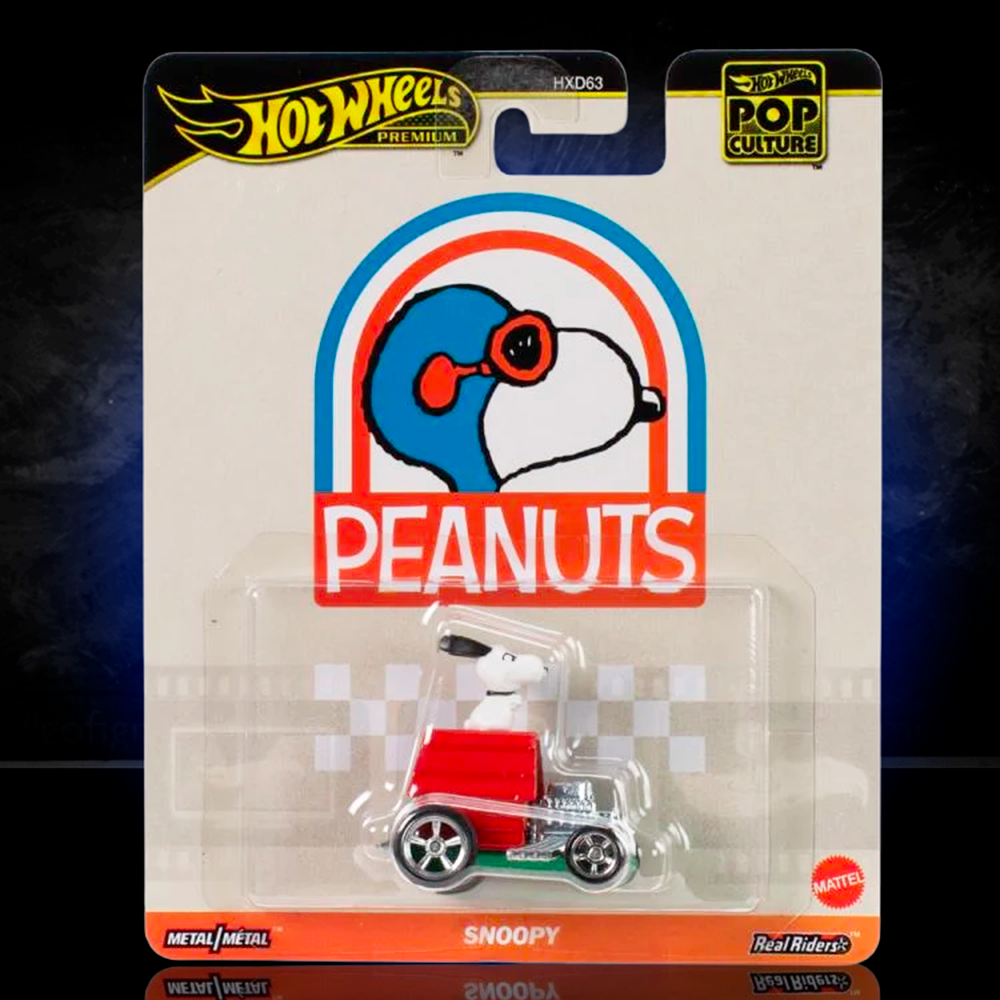 Hot Wheels Premium Pop Culture 1:64 scale Peanuts Snoopy die-cast model car by Mattel in original packaging