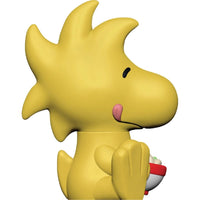 Go Figment Peanuts Rokimoto Wave 2 Cup vinyl figure featuring yellow Woodstock holding a red and white cup