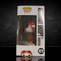 Funko Pop vinyl figure of Astronaut Snoopy and Woodstock in space suits in window display box