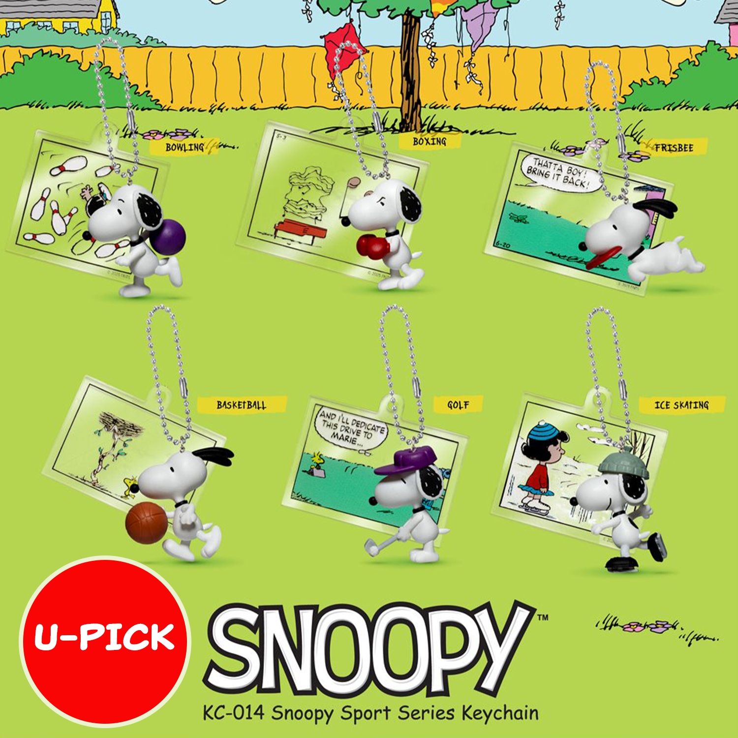 This is an image of Peanuts - Snoopy Sport Scene Series U-PICK Keychain Blind Box