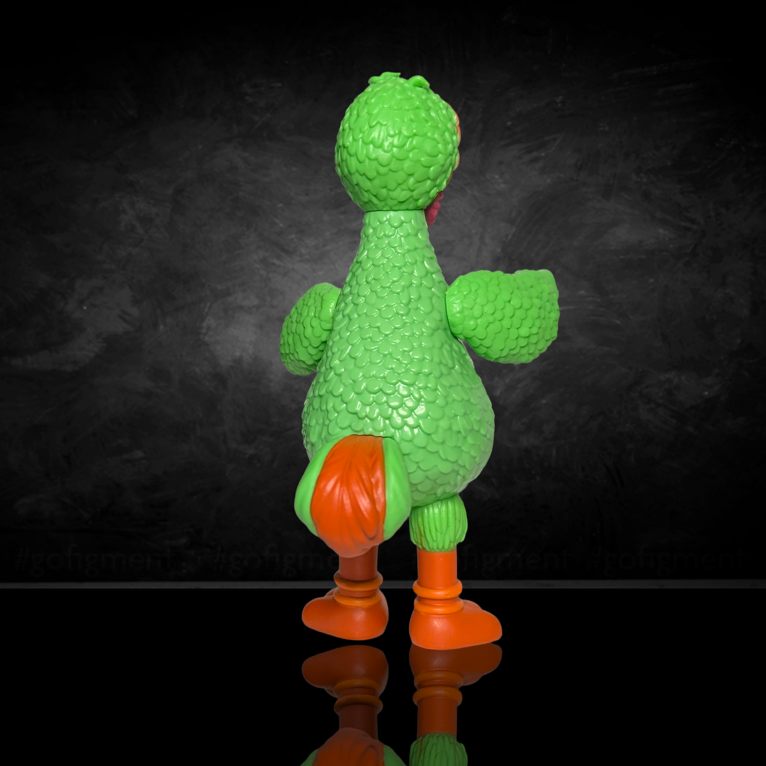 Sesame Street Blind Box Wave 5 U-PICK - Big Birds From Around The World figure by Go Figment in green with orange tail and feet, back view