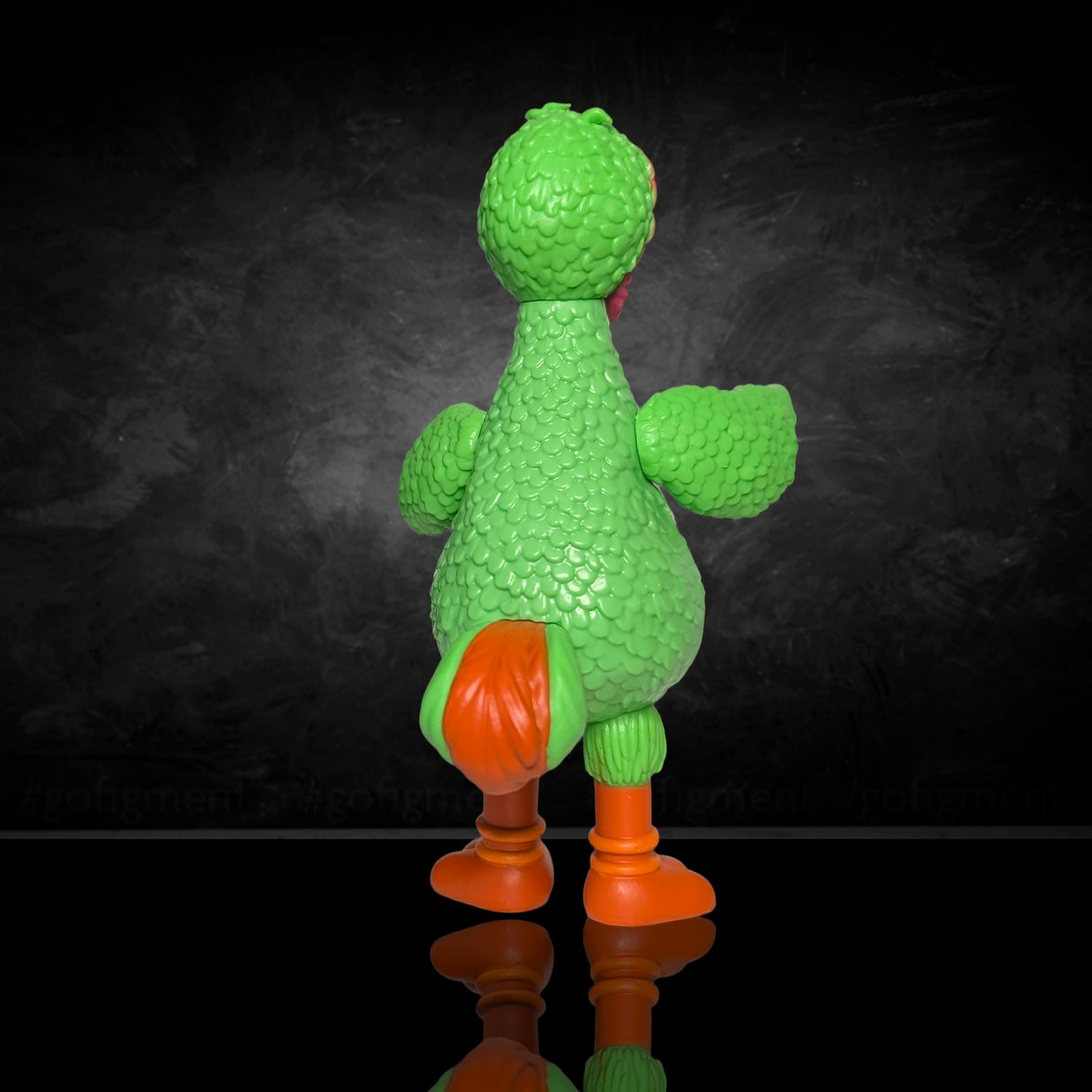 Sesame Street Blind Box Wave 5 U-PICK - Big Birds From Around The World figure by Go Figment in green with orange tail and feet, back view