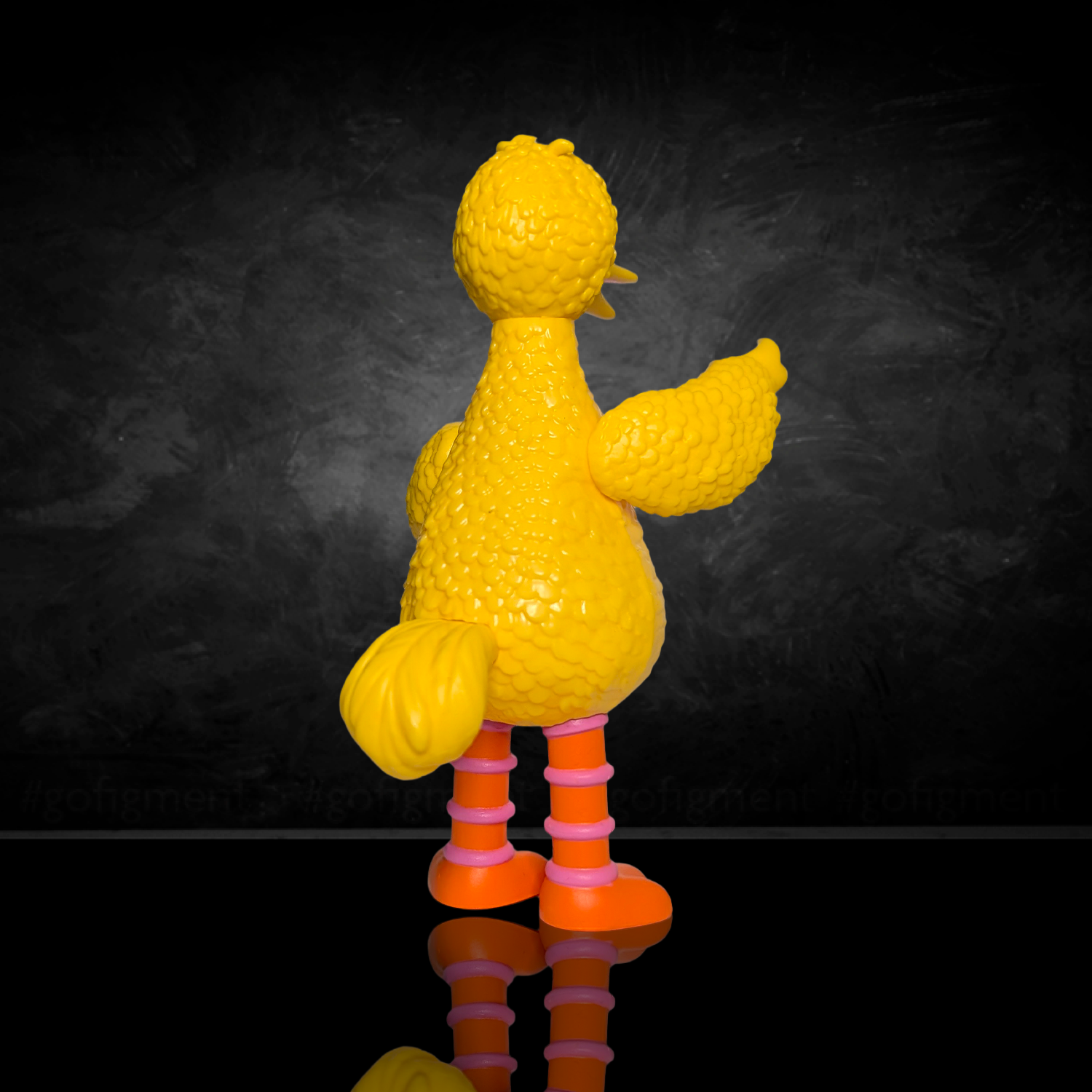 Sesame Street Blind Box Wave 5 U-PICK - Big Birds From Around The World figure by Go Figment in bright yellow back view collectible toy