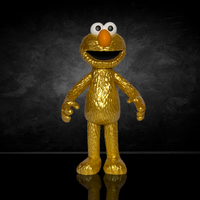 So Many Elmos! Sesame Street Blind Box Wave 4 Go Figment figure in metallic gold with bright orange nose and wide eyes