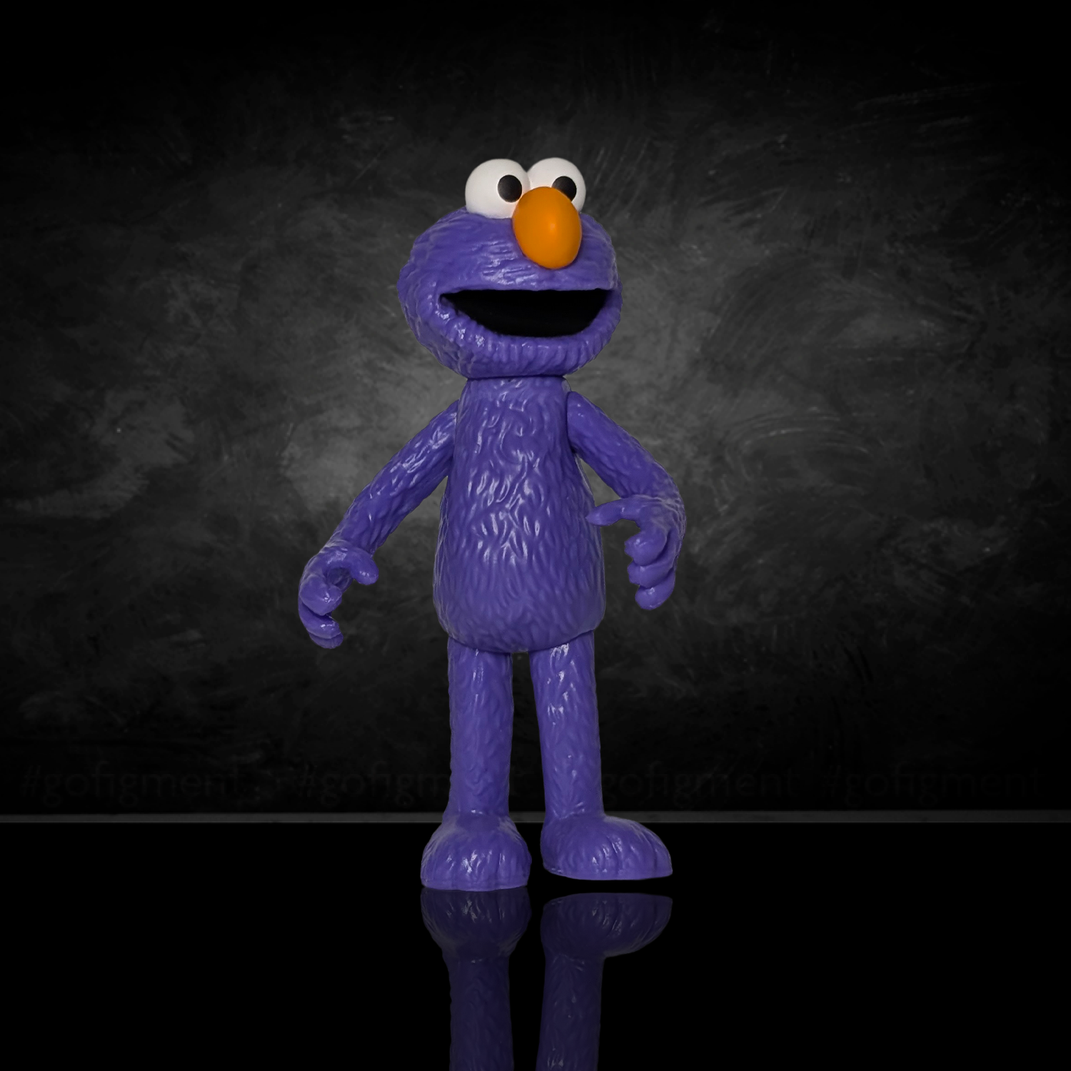 So Many Elmos! Sesame Street Blind Box Wave 4 Go Figment figure in purple with orange nose and large eyes standing upright