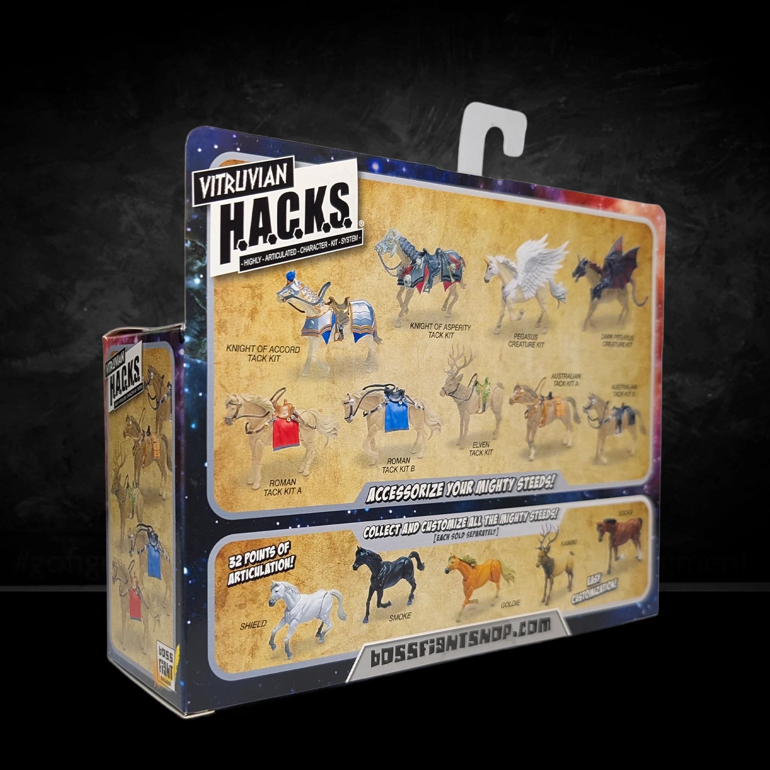 Mighty Steeds Socks the Horse 1:18 Scale Vitruvian HACKS Compatible NIB by Boss Fight Studio Llc in collectible box