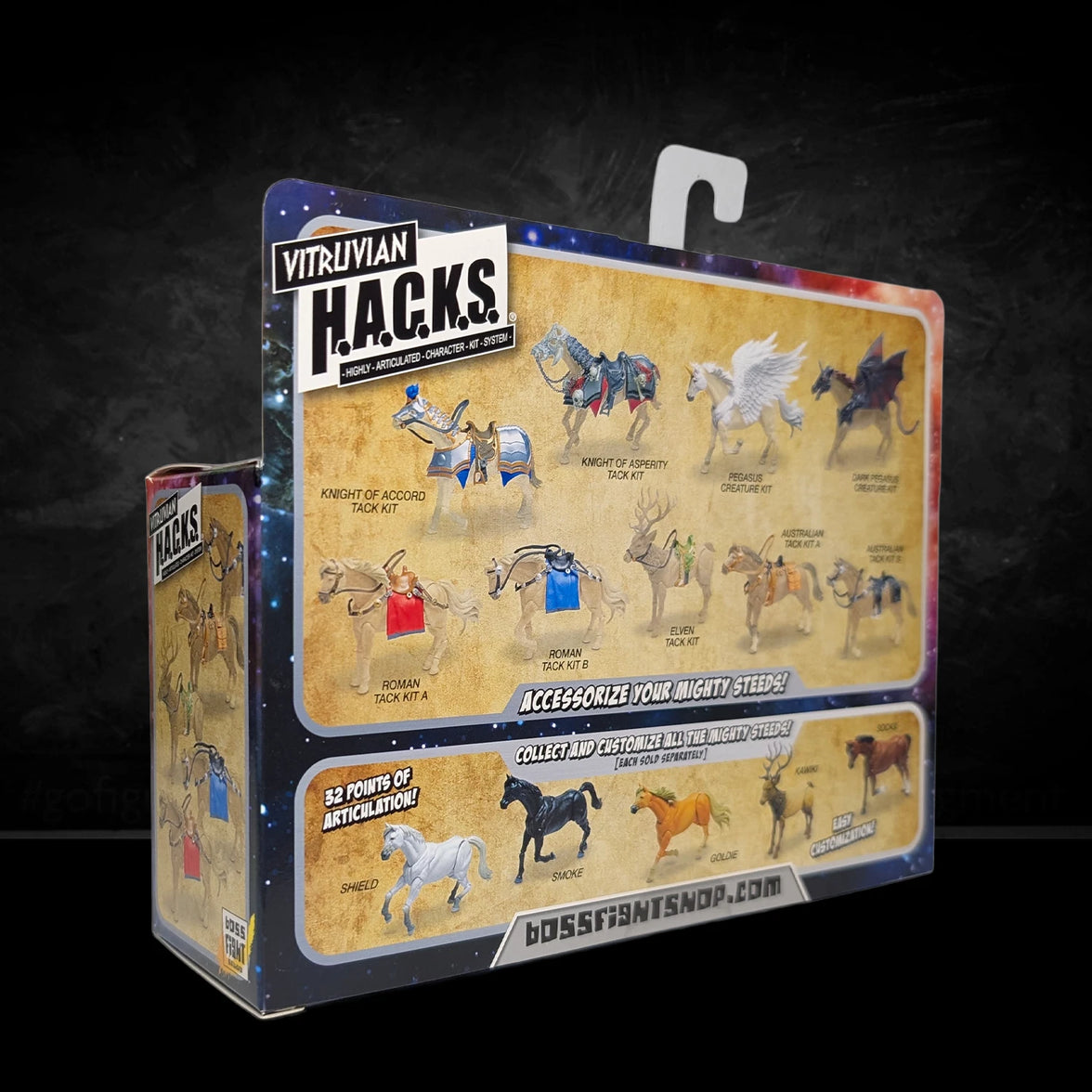Mighty Steeds Socks the Horse 1:18 Scale Vitruvian HACKS Compatible NIB by Boss Fight Studio Llc in collectible box