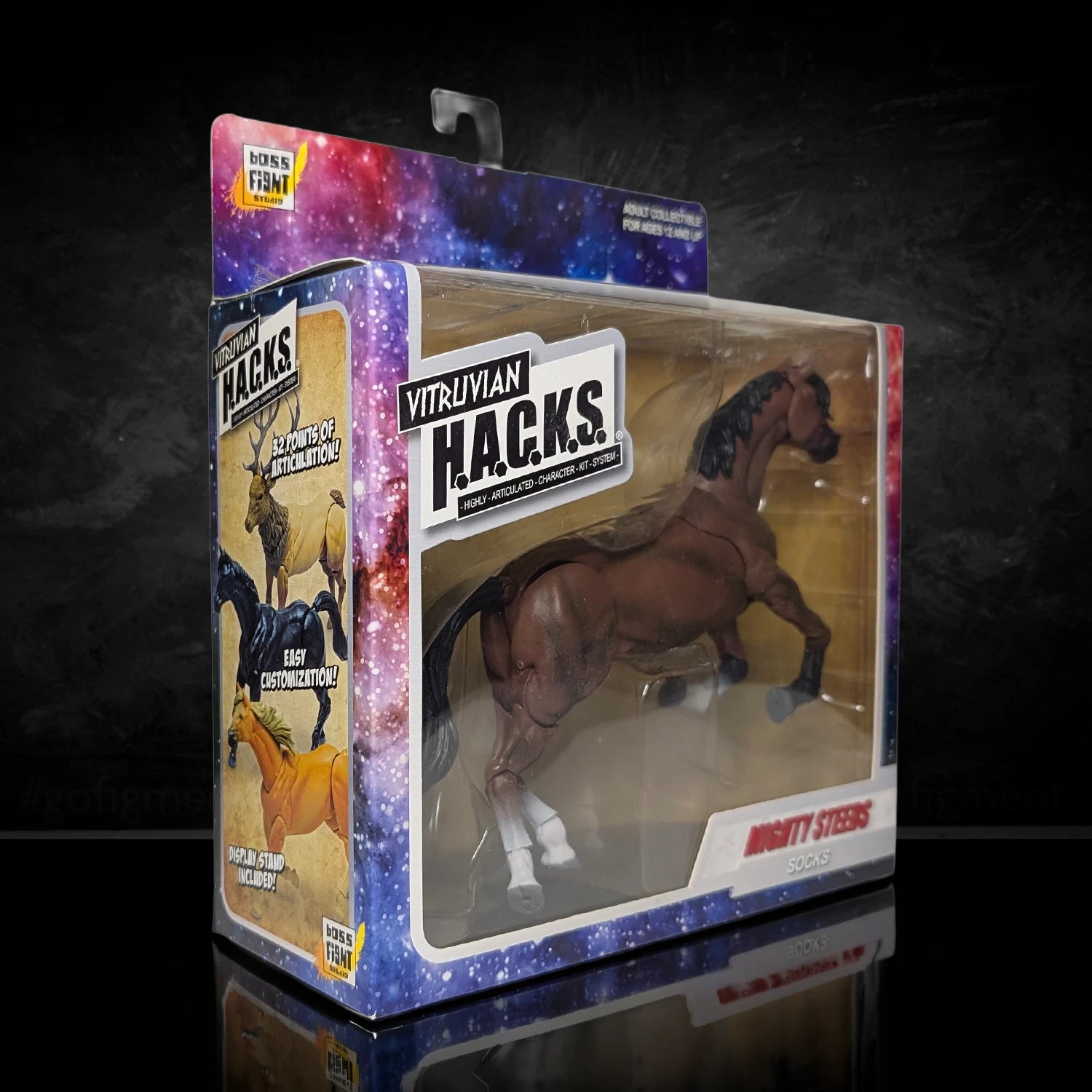 Mighty Steeds Socks the Horse 1:18 Scale Vitruvian HACKS Compatible NIB by Boss Fight Studio Llc in package