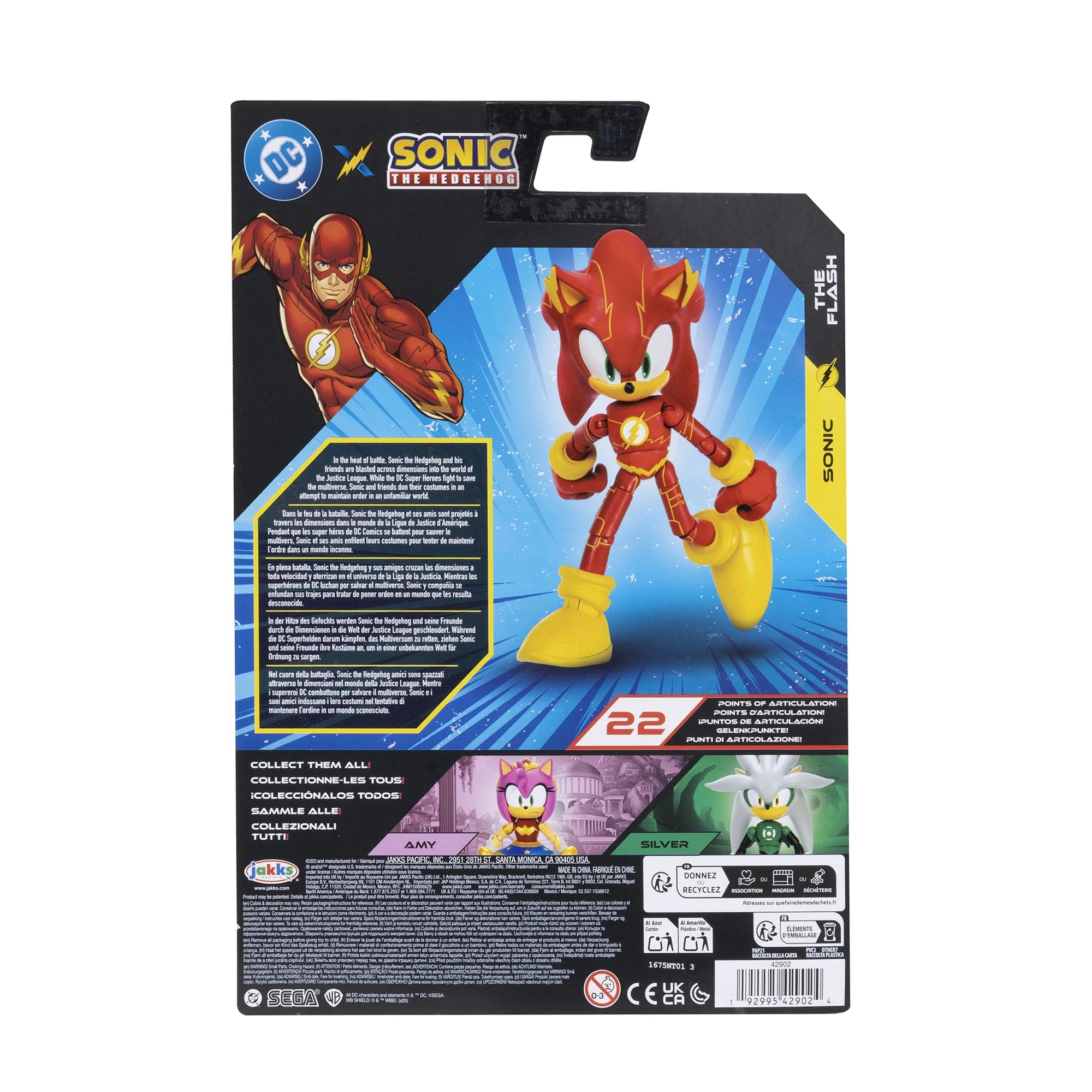 DC x Sonic the Hedgehog 5" Sonic as The Flash Action Figure by Go Figment new in box collectible toy