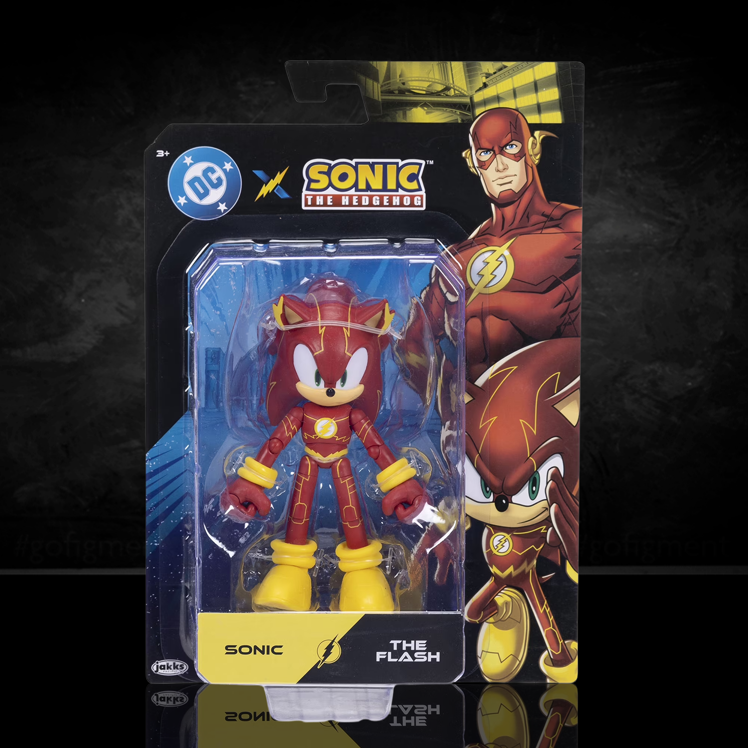 DC x Sonic the Hedgehog 5" Sonic as The Flash Action Figure by Go Figment, new in box, 5-inch scale collectible