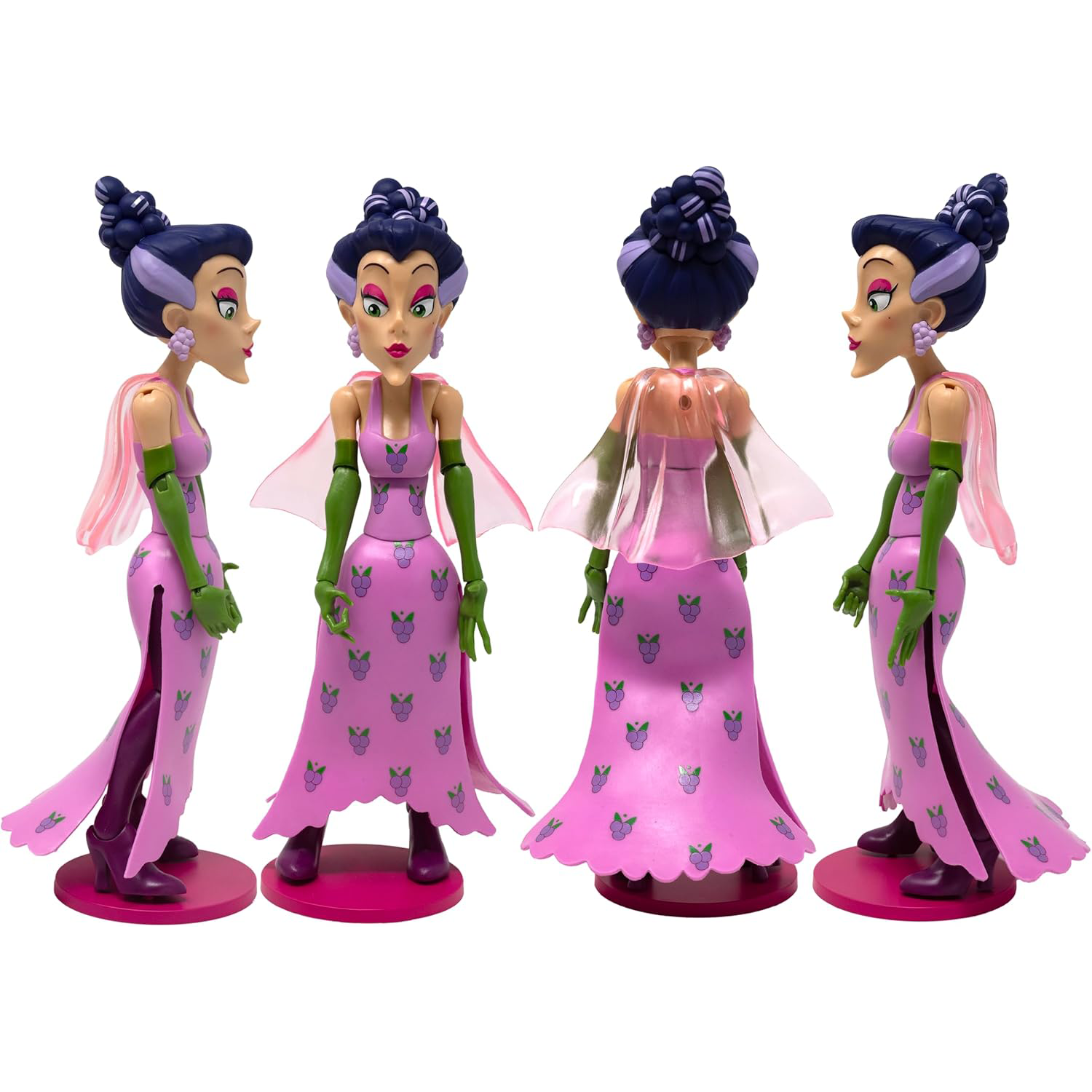 Boss Fight Studio Llc Sour Grapes deluxe 1:12 scale villain figure in pink dress with green gloves and translucent cape