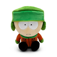 South Park Kyle 9-Inch Plush by Youtooz showing seated character in green hat and orange jacket collectible toy