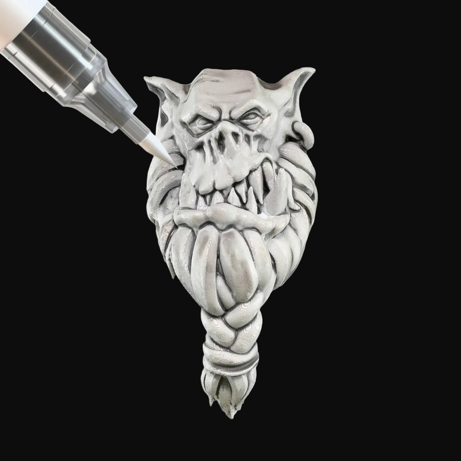 Holy White Army Painter Speedpaint Marker - One-Coat Miniature Paint SM1036P painting detailed sculpted monster face by Army Painter