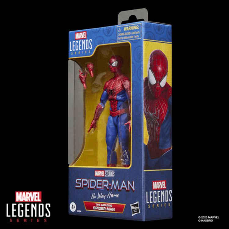 Hasbro Marvel Legends 6-inch Spider-Man No Way Home action figure in detailed suit with extra hands in retail box