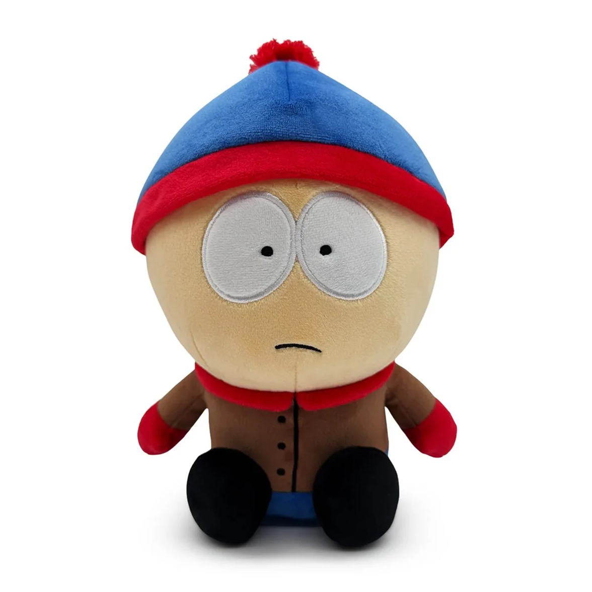 Soft plush of South Park Stan 9-Inch Plush from Youtooz wearing his signature blue and red hat and brown jacket
