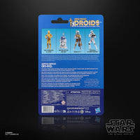 Packaging back showing Star Wars The Black Series Droids featuring R2-D2 and other Hasbro figures.