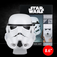 Star Wars Stormtrooper Mask Light - Wall Mountable LED Galactic Empire Lamp by Paladone with white and black detailing