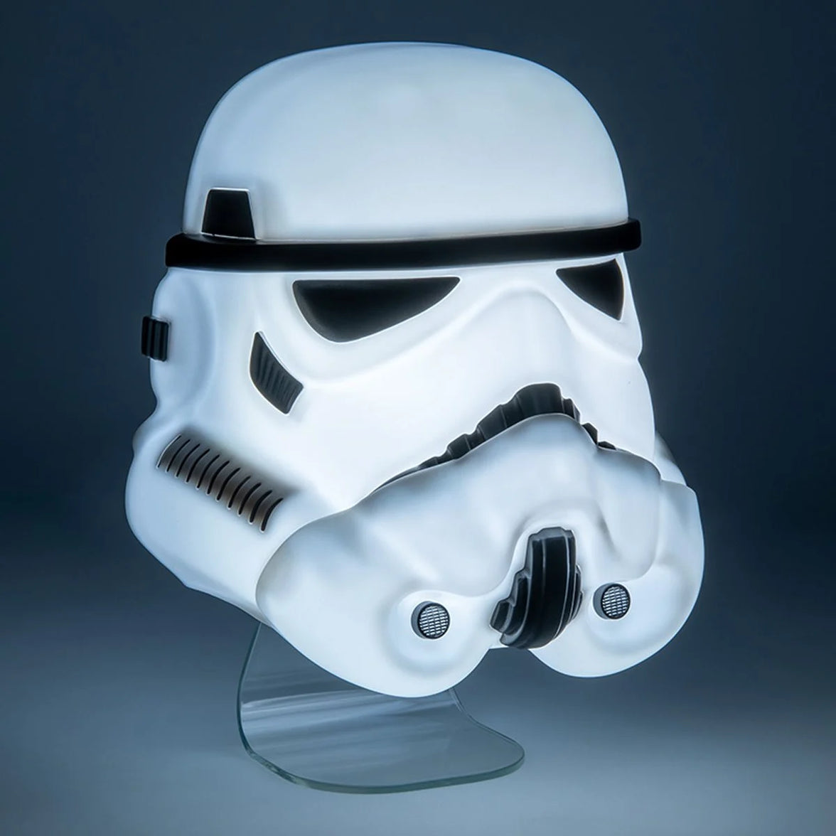 Star Wars Stormtrooper Mask Light - Wall Mountable LED Galactic Empire Lamp by Paladone illuminated in white and black design