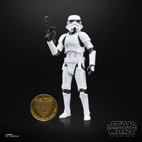 Star Wars The Black Series Droids Imperial Stormtrooper Action Figure (Creased Cardback) by Hasbro with blaster and display coin