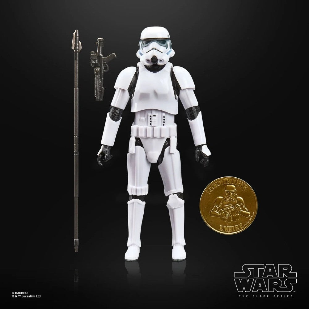 Star Wars The Black Series Droids Imperial Stormtrooper Action Figure (Creased Cardback) by Hasbro with weapons and coin accessory