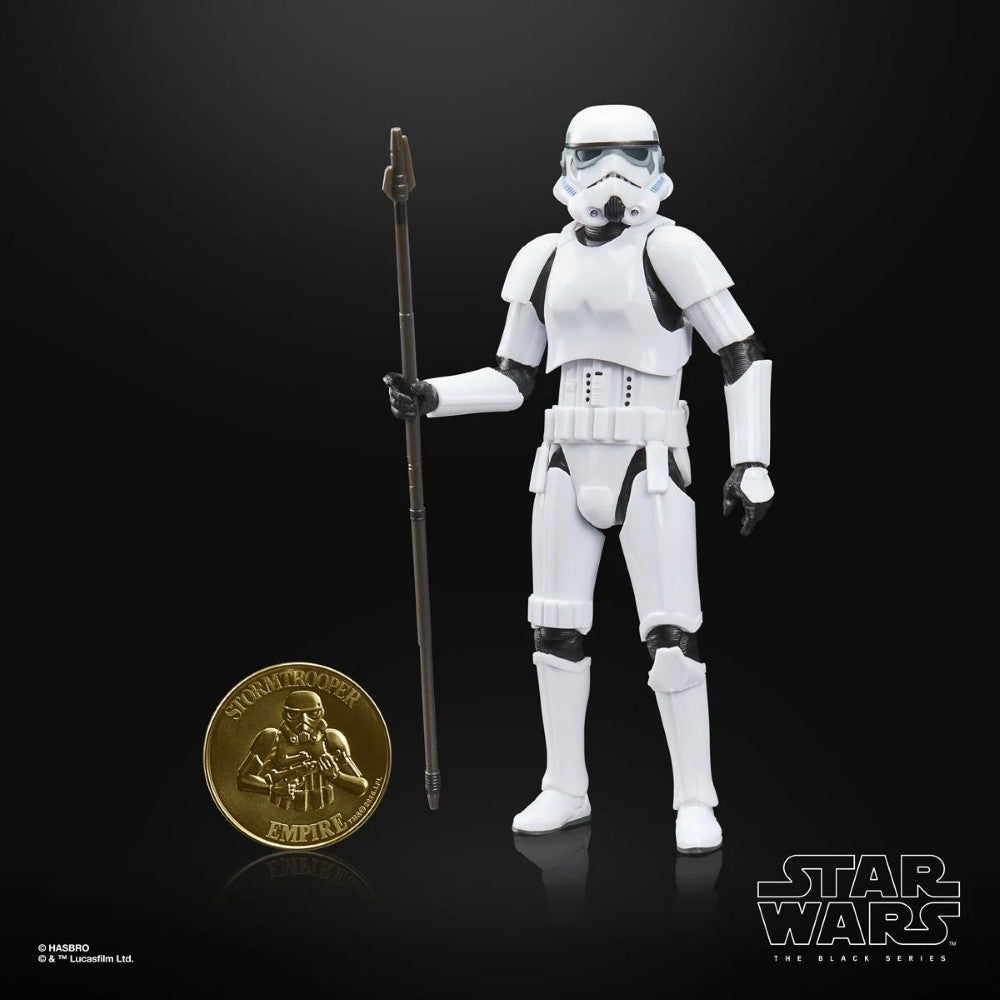 Star Wars The Black Series Droids Imperial Stormtrooper Action Figure (Creased Cardback) by Hasbro with spear and coin accessory