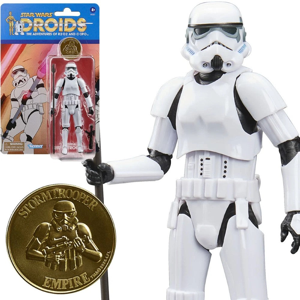 Star Wars The Black Series Droids Imperial Stormtrooper Action Figure (Creased Cardback) by Hasbro with collectible coin