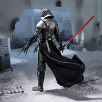 Lord Starkiller 1:12 Scale 6" Star Wars The Force Unleashed Action Figure by Hasbro posed with red lightsaber and cloak.