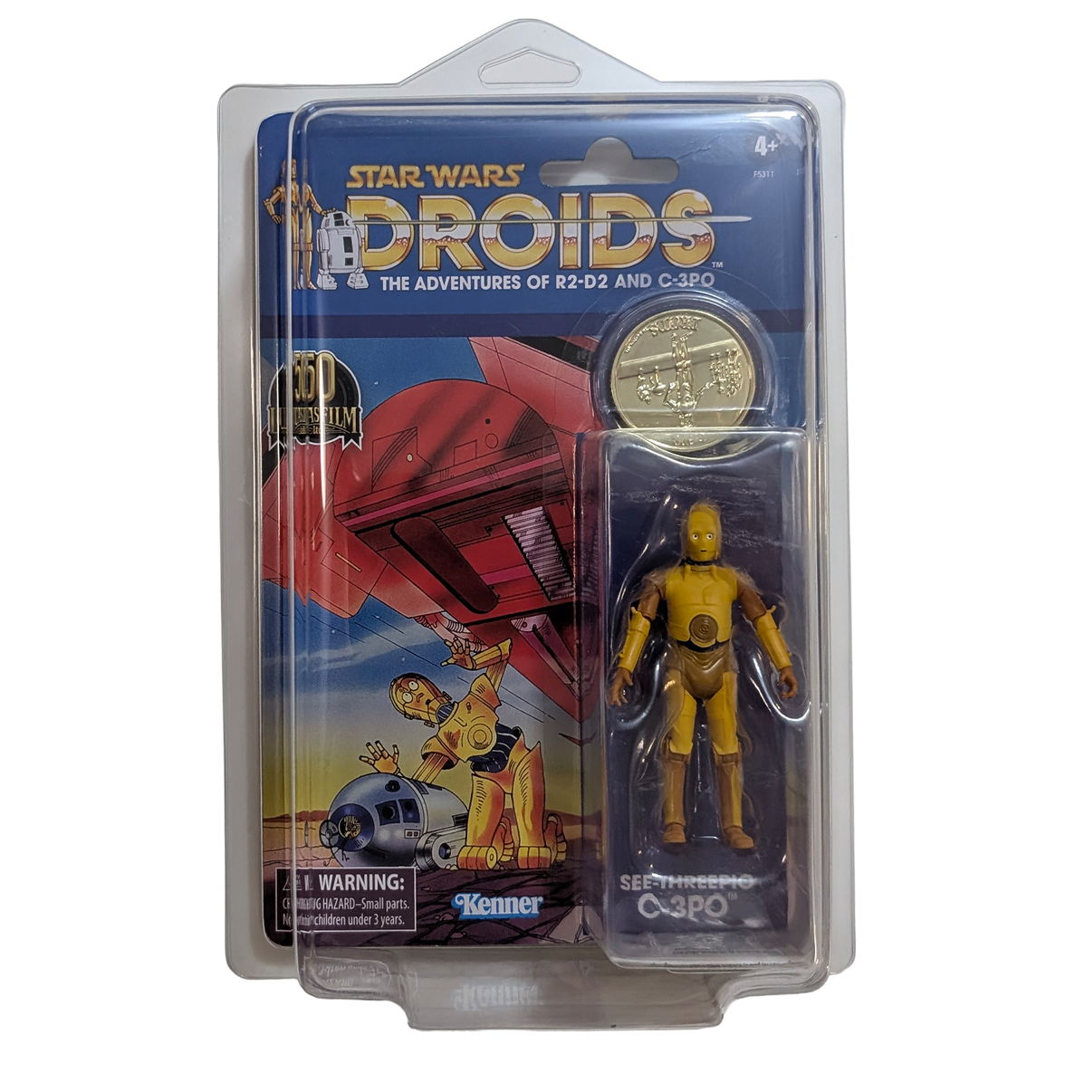 Hasbro C-3PO from Droids 1:18 | 3.75" Star Wars The Vintage Collection Action Figure with coin and case