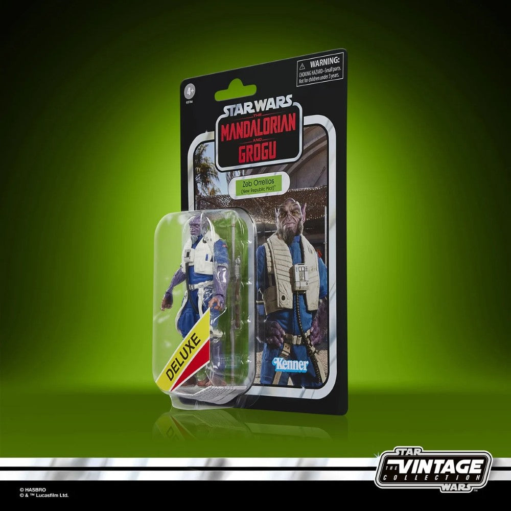 Zeb Orrelios Star Wars The Vintage Collection 1:18 scale 3.75" Action Figure by Kenner in deluxe packaging.