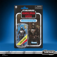 Star Wars The Vintage Collection The Mandalorian & Grogu Deluxe 3 3/4-Inch Action Figure by Kenner in new box packaging