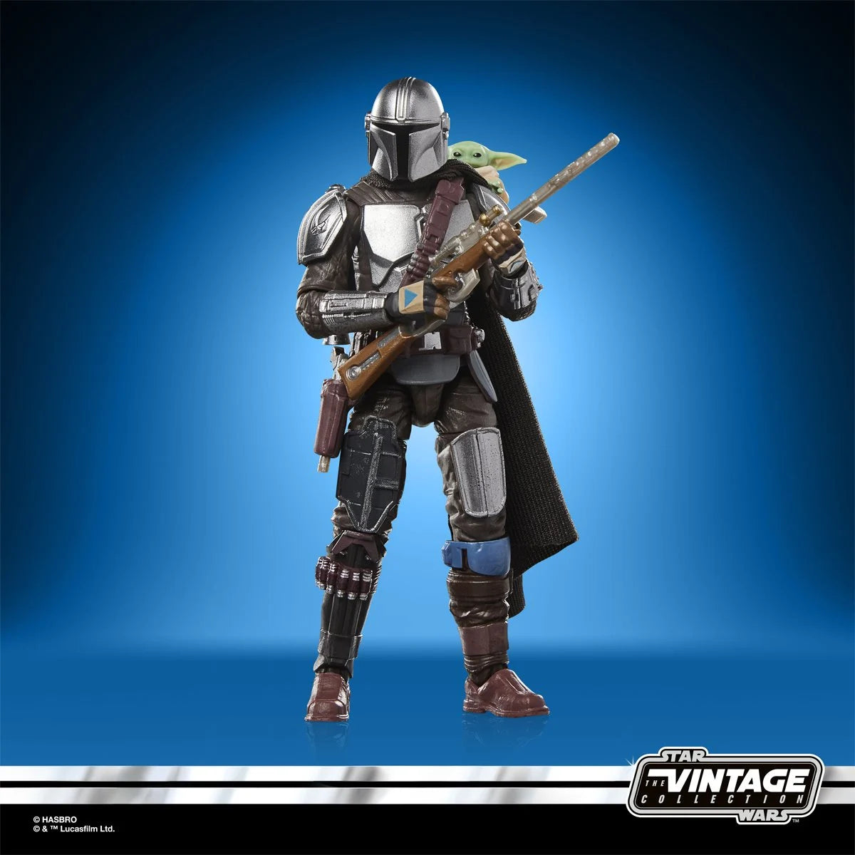 Star Wars The Vintage Collection The Mandalorian & Grogu Deluxe 3 3/4-Inch Action Figure by Kenner in new box condition