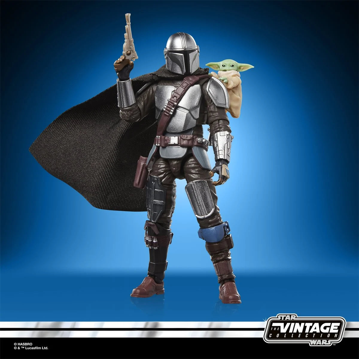 Star Wars The Vintage Collection The Mandalorian & Grogu Deluxe 3 3/4-Inch Action Figure by Kenner new in box
