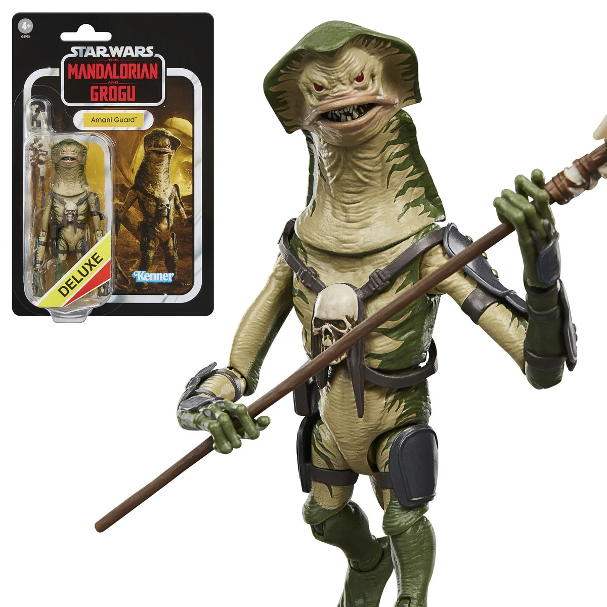 Amani Guard 4.5 Inch Hasbro Action Figure Star Wars VC419 Deluxe with staff and packaging