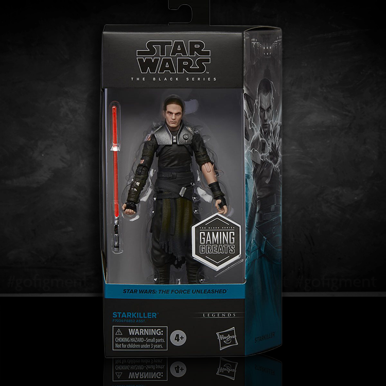 Star Wars Black Series 6-inch Starkiller action figure with lightsaber by Hasbro in display packaging